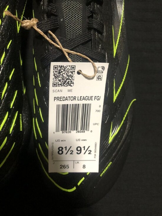 Adidas Predator League FT FG/MG Soccer Cleats Men, Size 8.5 BLACK CARBON JI1118 main image 5